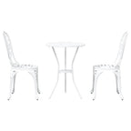 Garten Bistro Set 3 pcs Weiß Aluminium