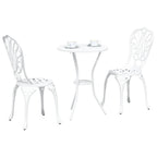 Garten Bistro Set 3 pcs Weiß Aluminium