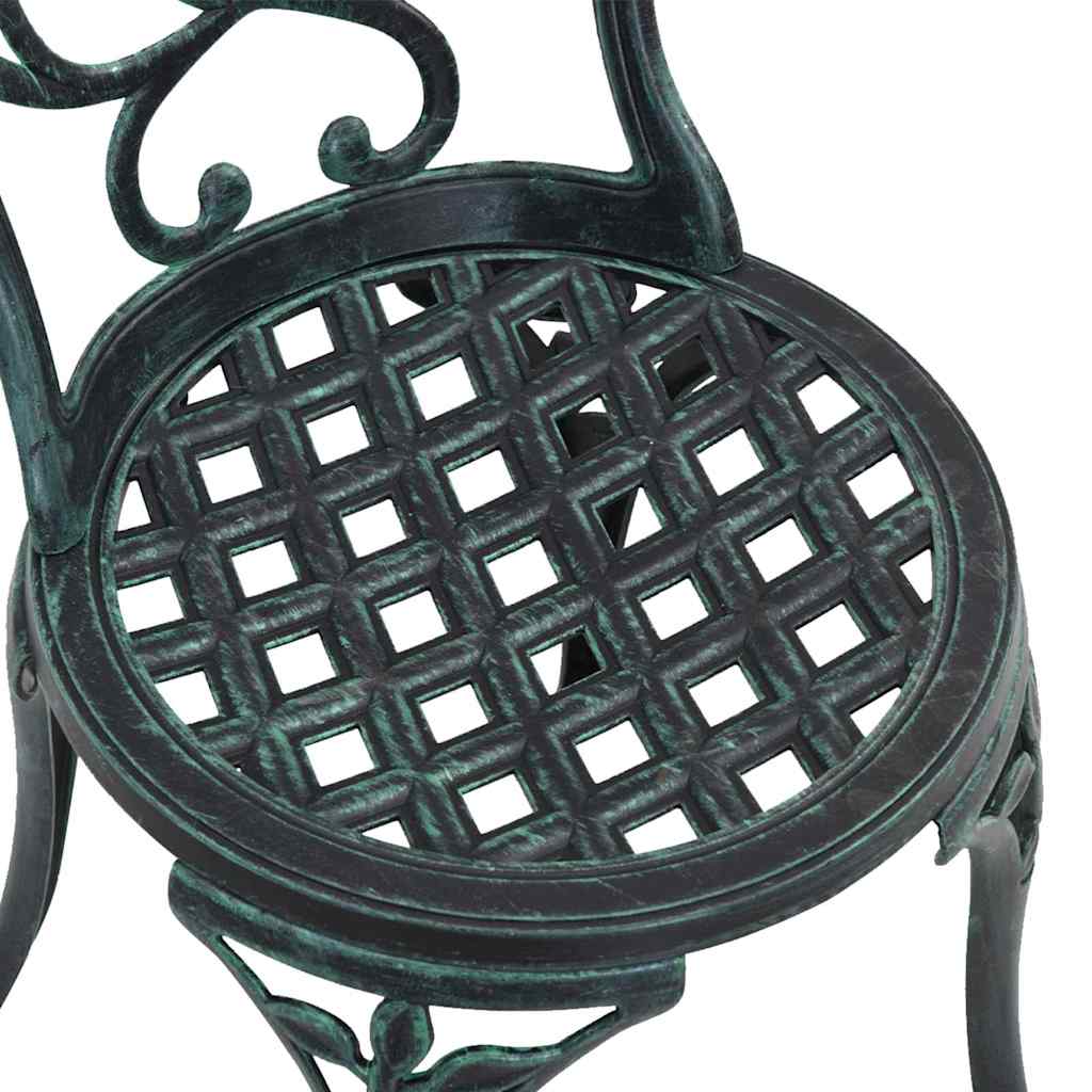 Garten Bistro Set 3 pcs Grün Aluminium