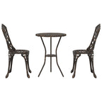 Garten Bistro Set 3 pcs Bronze Aluminium