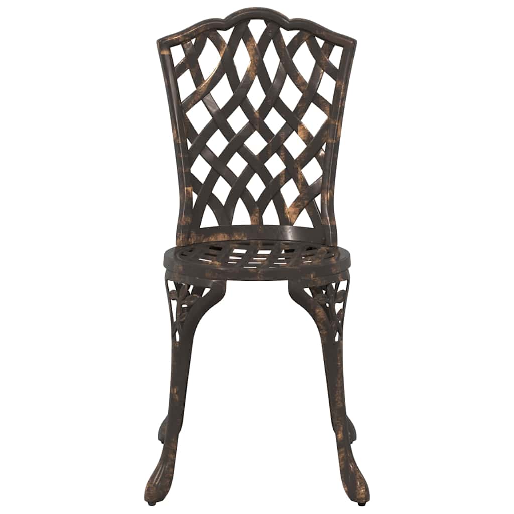 Garten Bistro Set 3 pcs Bronze Aluminium