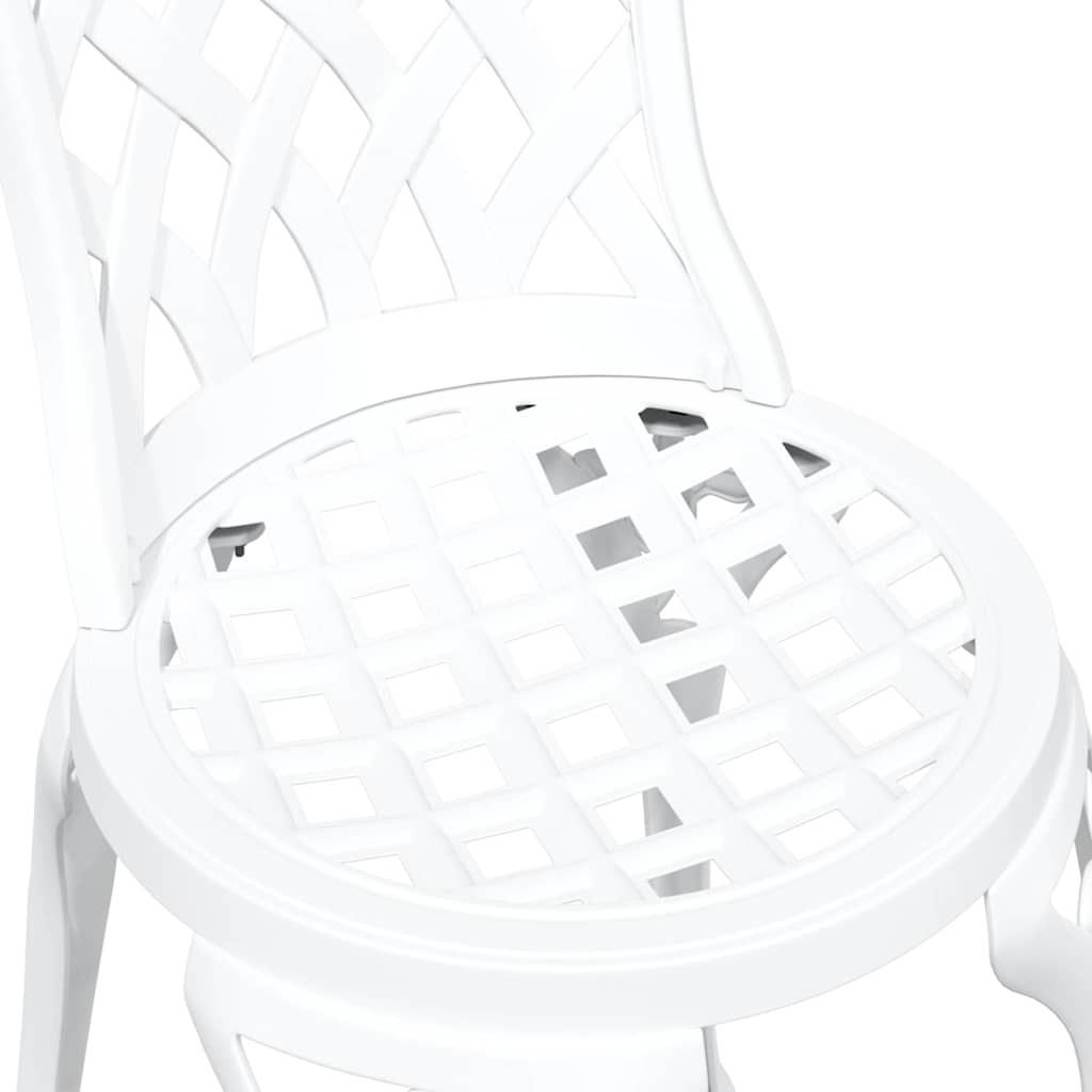 Garten Bistro Set 3 pcs Weiß Aluminium