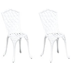 Gartenstuhl 2 pcs Weiß 39 x 40 x 87cm Aluminium