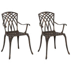 Gartenstuhl 2 pcs Bronze 53 x 51 x 88,5 cm Aluminium
