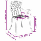 Gartenstuhl 2 pcs Weiß 53 x 51 x 88,5 cm Aluminium