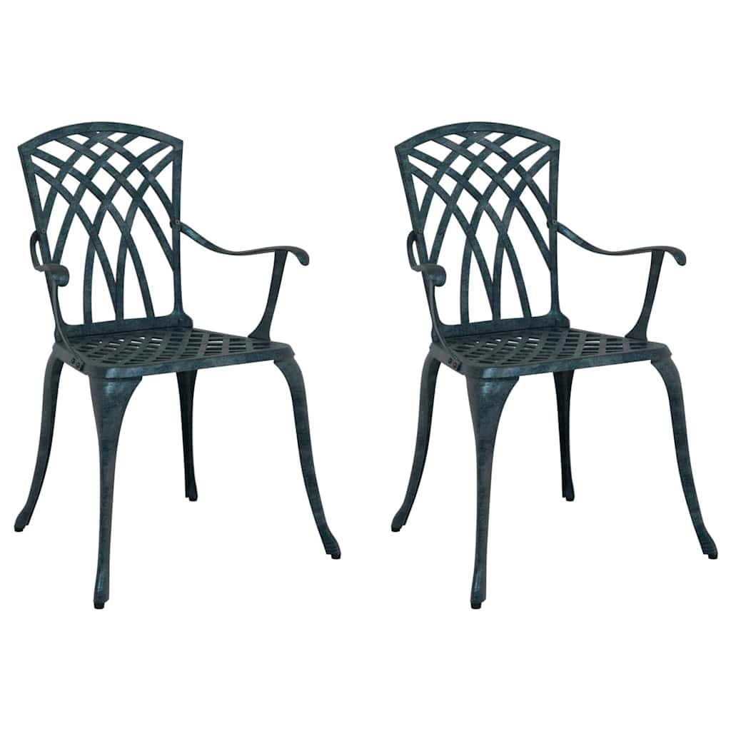Gartenstuhl 2 pcs Grün 53 x 51 x 88,5 cm Aluminium