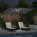 Sonnenschirm mit LED-Lichtleisten Anthrazit 286 x 284 x 270 cm
