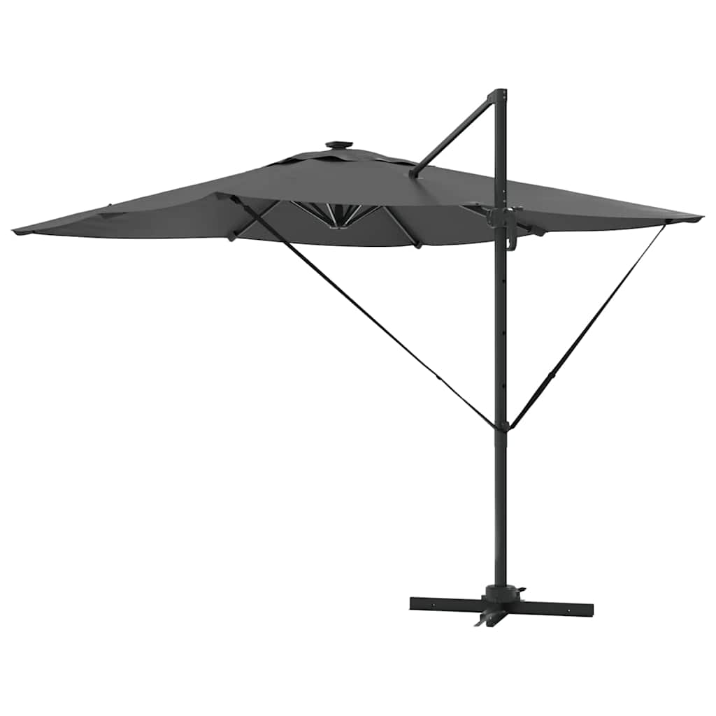 Sonnenschirm mit LED-Lichtleisten Anthrazit 286 x 284 x 270 cm