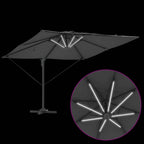 Sonnenschirm mit LED-Lichtleisten Anthrazit 286 x 284 x 270 cm