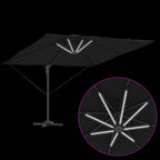 Sonnenschirm Schwarz 286 x 284 x 270 cm Aluminium und Polyester