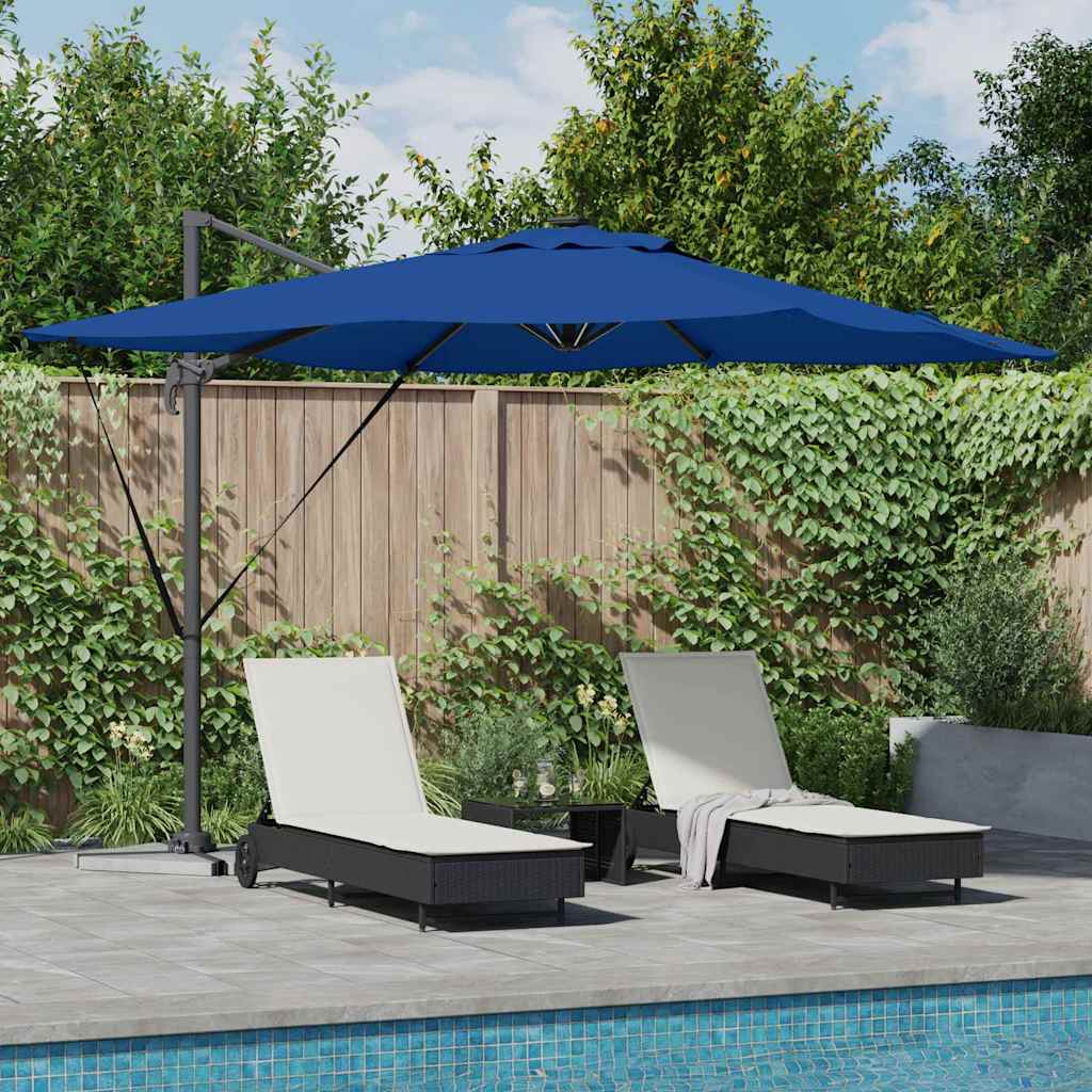 Sonnenschirm mit LED-Lichtleisten Azure Blau 286 x 284 x 270 cm
