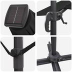 Sonnenschirm Schwarz 352 x 251 x 265 cm Polyester und Aluminium