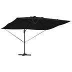 Sonnenschirm Schwarz 352 x 251 x 265 cm Polyester und Aluminium
