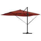 Sonnenschirm mit LED-Lichtleisten Terrakotta 352 x 251 x 265 cm