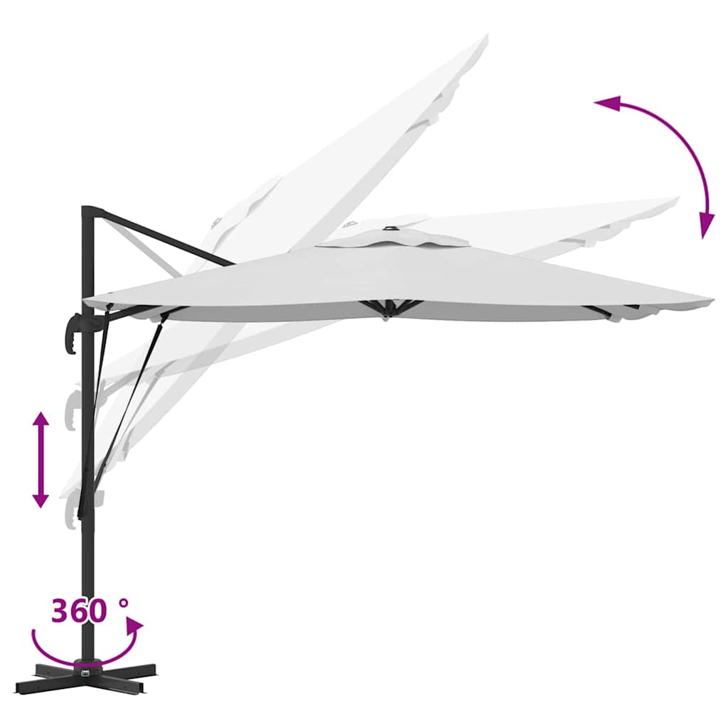 Roma Parasol Beige 286 x 284 x 265 cm Aluminium und Polyester