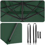 Roma Parasol Grün 286 x 284 x 265 cm Aluminium und Polyester