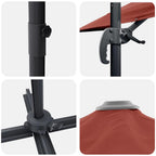 Roma Parasol Rot 286 x 284 x 265 cm Aluminium und Polyester