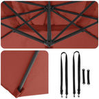 Roma Parasol Rot 286 x 284 x 265 cm Aluminium und Polyester