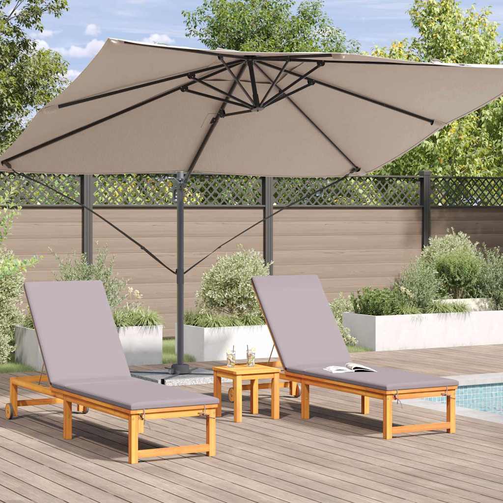 Sonnenschirm Taupe 351 x 250 x 260 cm Polyester und Aluminium