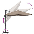 Sonnenschirm Taupe 351 x 250 x 260 cm Polyester und Aluminium