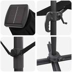 Roma Parasol Schwarz 286 x 284 x 270 cm Aluminium und Polyester