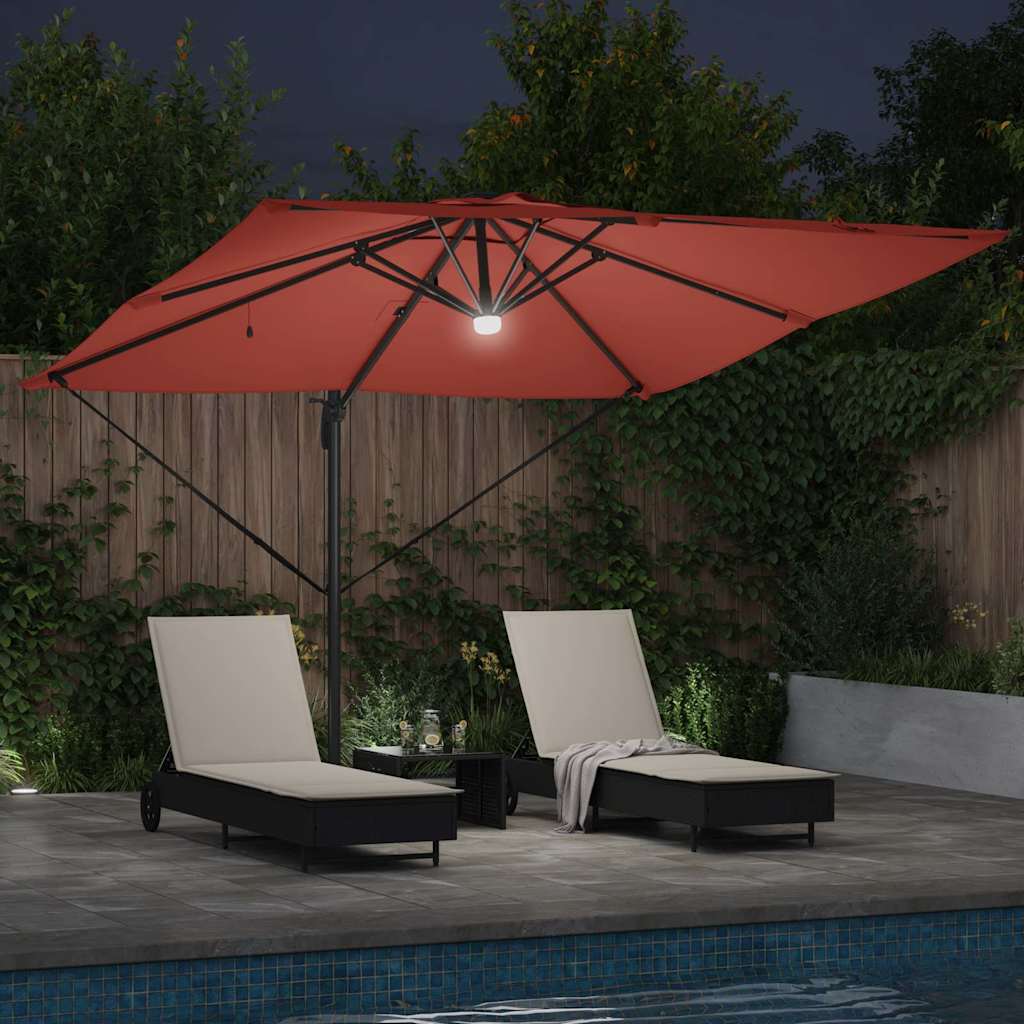 Roma Parasol Rot 286 x 284 x 270 cm Aluminium und Polyester