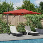 Roma Parasol Rot 286 x 284 x 270 cm Aluminium und Polyester