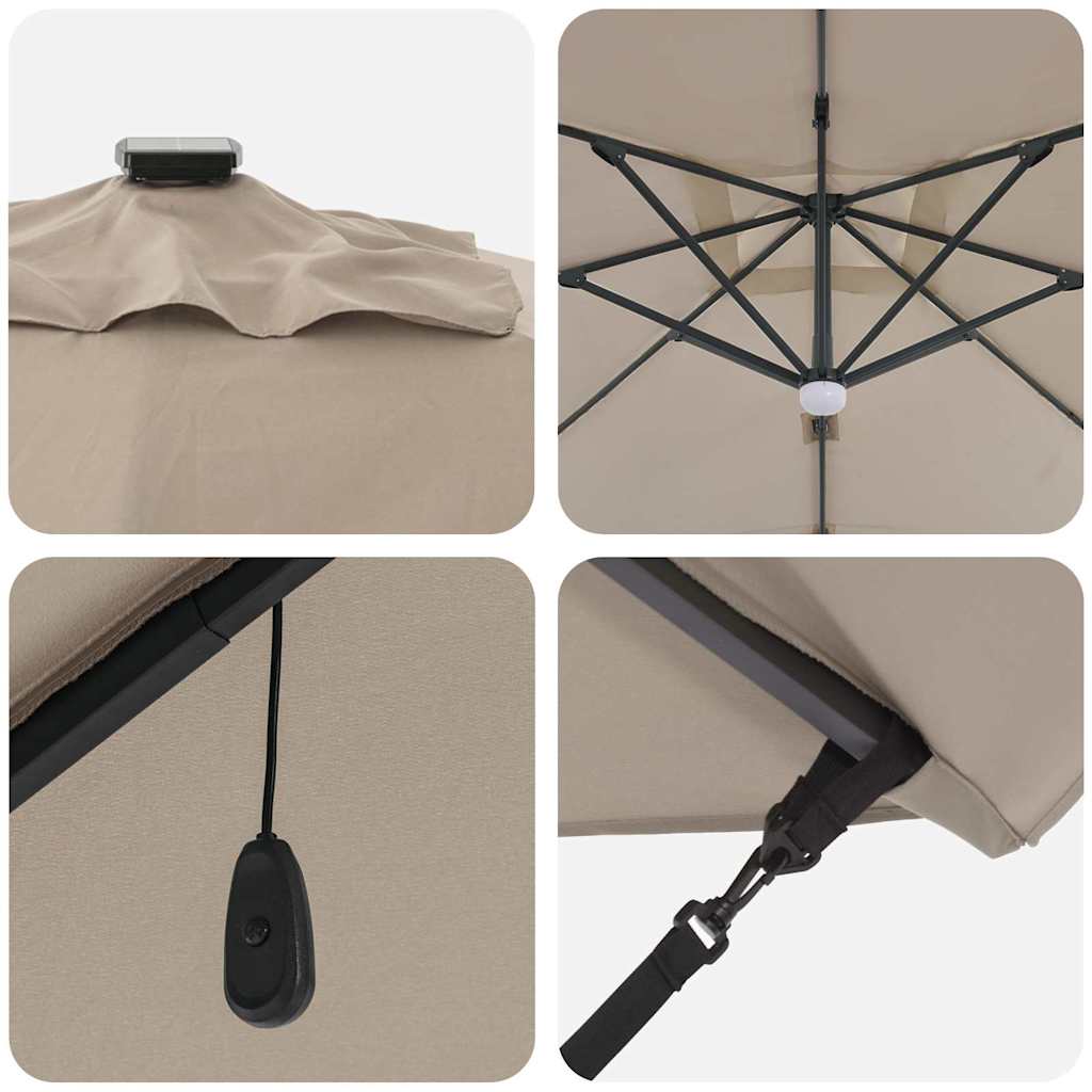 Sonnenschirm Taupe 351 x 250 x 253 cm Polyester und Aluminium