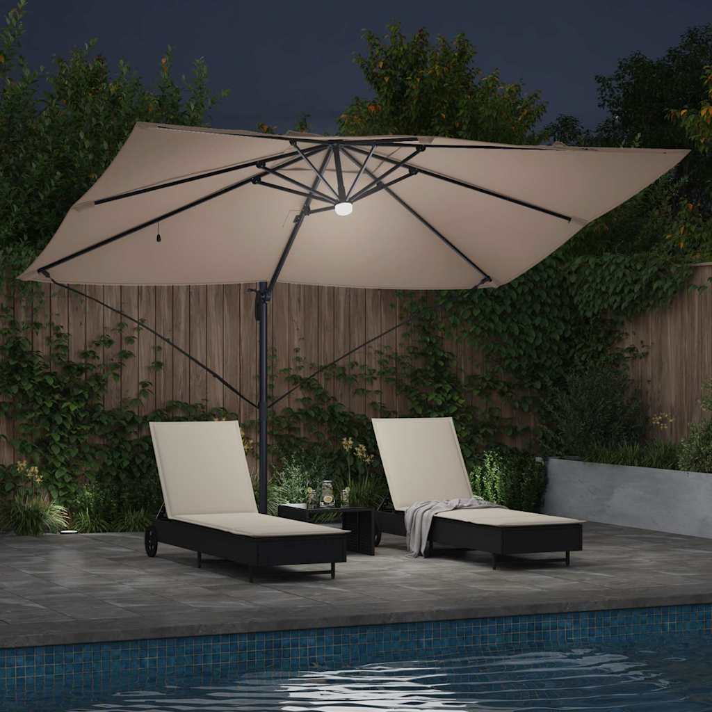 Sonnenschirm Taupe 351 x 250 x 253 cm Polyester und Aluminium