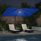 Sonnenschirm mit LED-Lichtleisten Azurblau 351 x 250 x 253 cm