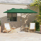 Garten-Sonnenschirm Grün 370 x 197 x 239 cm