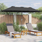 Garten-Sonnenschirm Schwarz 370 x 197 x 239 cm