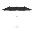 Garten-Sonnenschirm Schwarz 370 x 197 x 239 cm