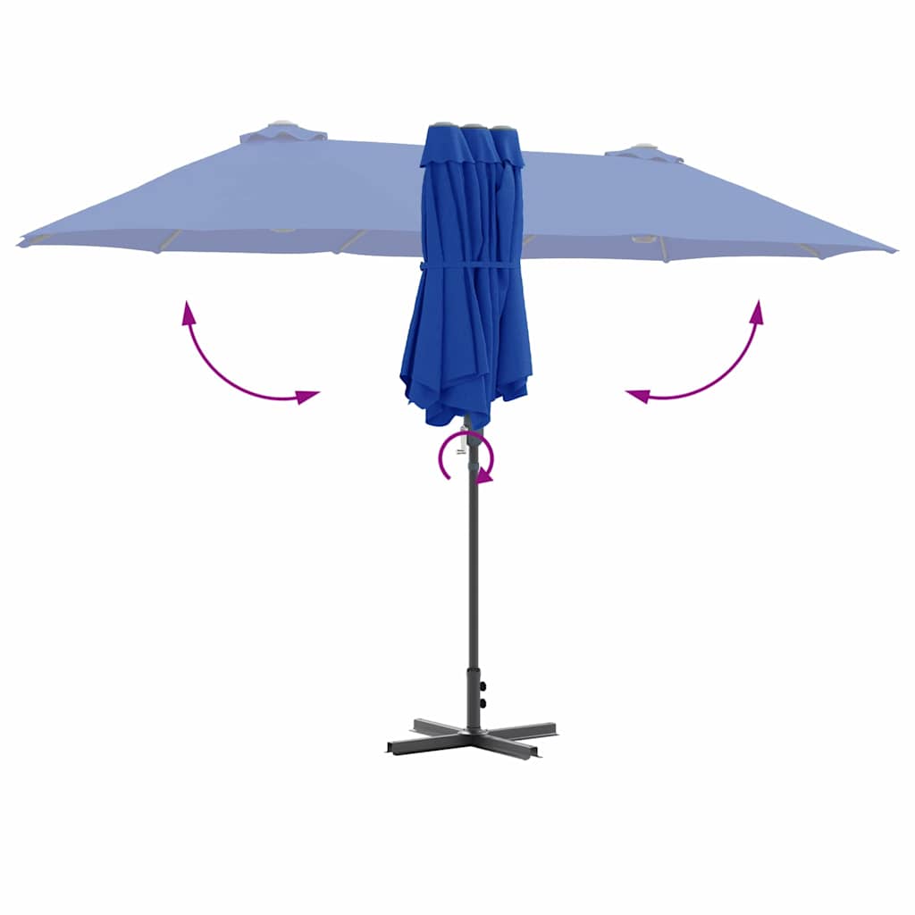 Garten-Sonnenschirm Azurblau 370 x 197 x 239 cm
