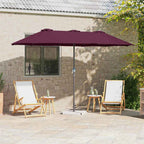 Garten-Sonnenschirm Bordeauxrot 370 x 197 x 239 cm