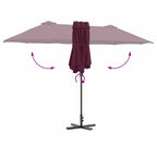 Garten-Sonnenschirm Bordeauxrot 370 x 197 x 239 cm