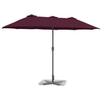 Garten-Sonnenschirm Bordeauxrot 370 x 197 x 239 cm