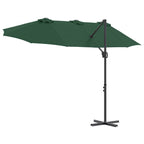Sonnenschirm Grün 372 x 198 x 243 cm Polyester und Aluminium