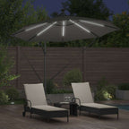 Sonnenschirm mit LED-Lichtleisten Anthrazit 294 x 294 x 248 cm