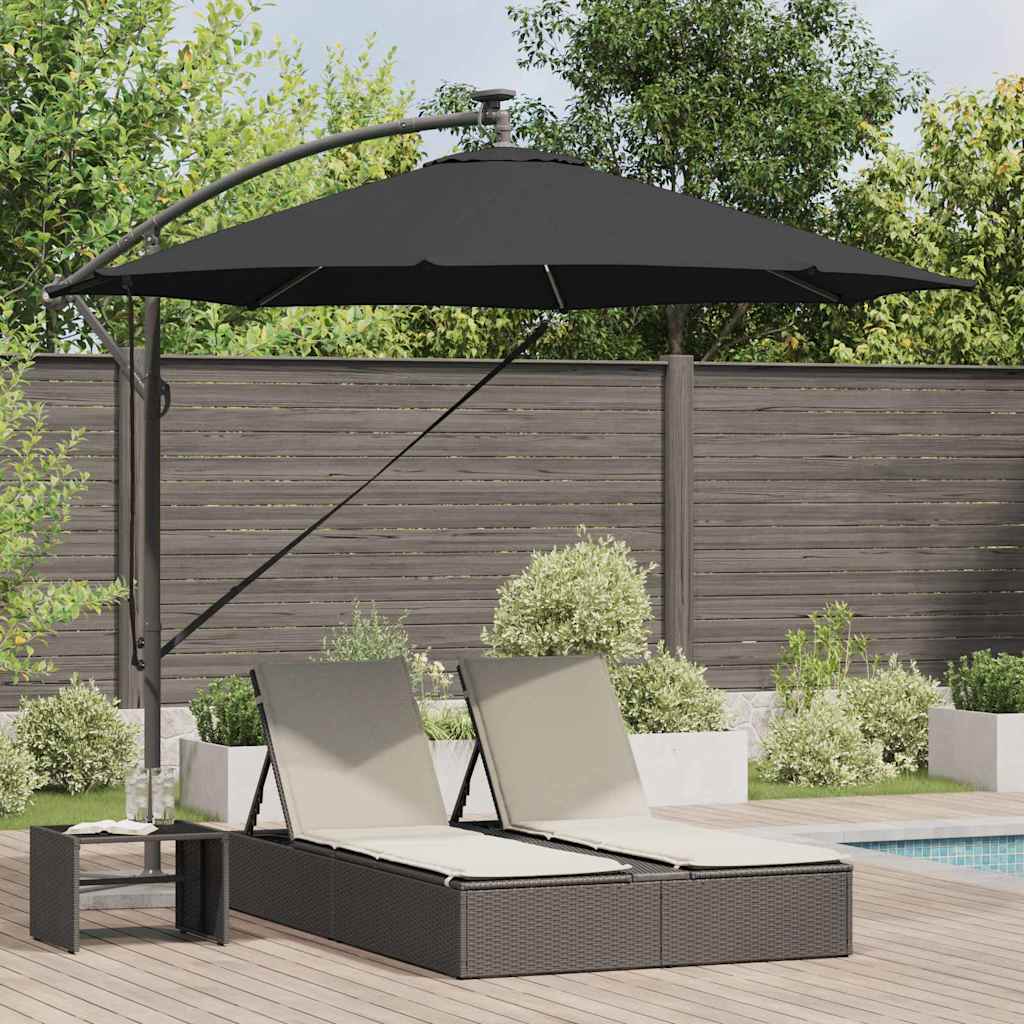 Sonnenschirm 294 x 294 x 248 cm Polyester und Aluminium Schwarz