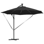 Sonnenschirm 294 x 294 x 248 cm Polyester und Aluminium Schwarz