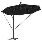 Sonnenschirm 294 x 294 x 248 cm Polyester und Aluminium Schwarz