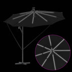 Sonnenschirm 294 x 294 x 248 cm Polyester und Aluminium Schwarz