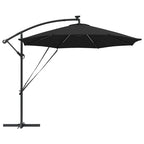 Sonnenschirm 294 x 294 x 248 cm Polyester und Aluminium Schwarz