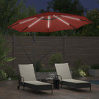Sonnenschirm mit LED-Lichtleisten Terrakotta 294 x 294 x 248 cm