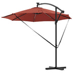 Sonnenschirm mit LED-Lichtleisten Terrakotta 294 x 294 x 248 cm