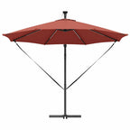Sonnenschirm mit LED-Lichtleisten Terrakotta 294 x 294 x 248 cm