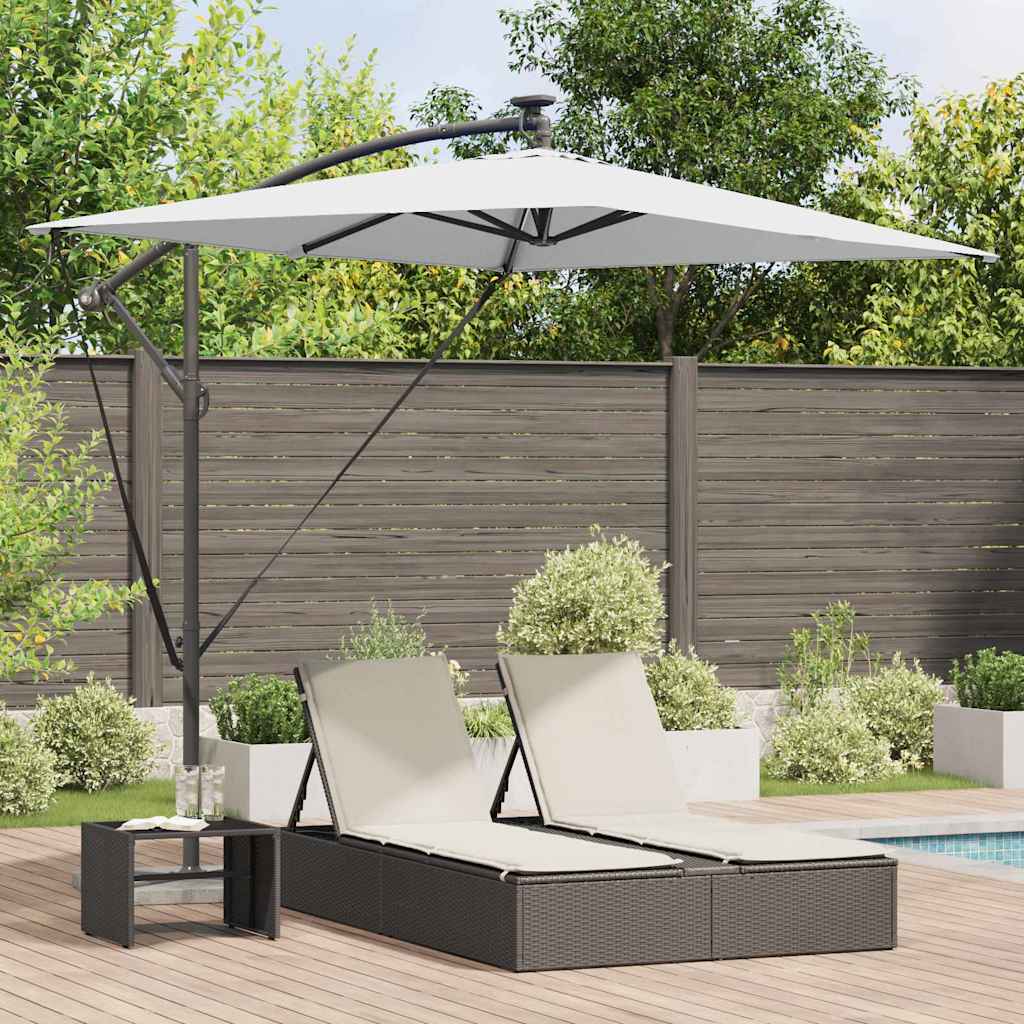 Sonnenschirm Sand 294 x 200 x 270 cm Polyester und Aluminium