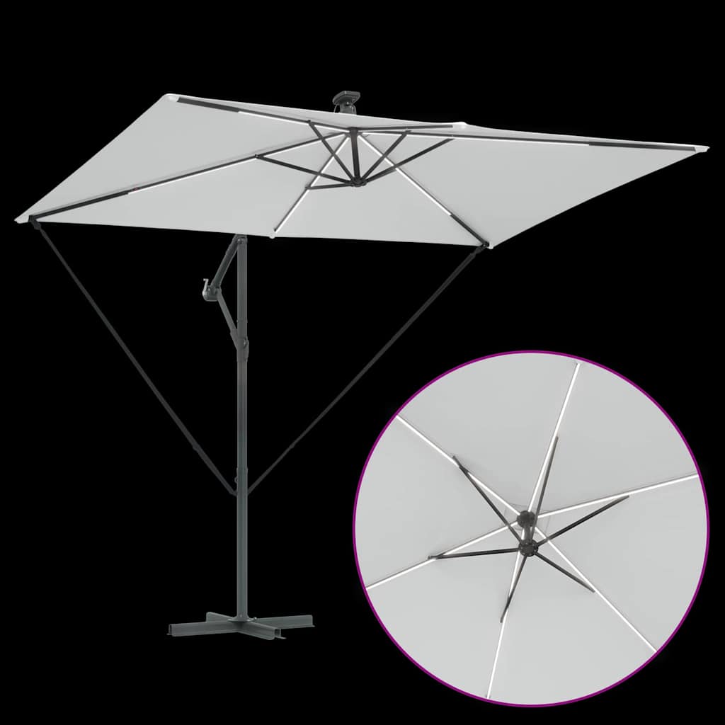 Sonnenschirm Sand 294 x 200 x 270 cm Polyester und Aluminium
