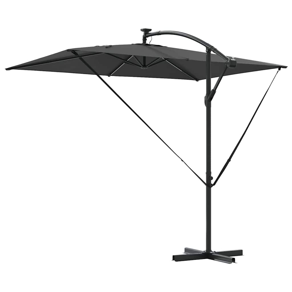 Sonnenschirm mit LED-Lichtleisten Anthrazit 294 x 200 x 270 cm